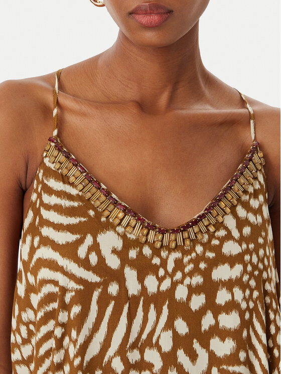 LOLA CASADEMUNT LOLA CASADEMUNT Лятна рокля LS2616019 Кафяв Regular Fit