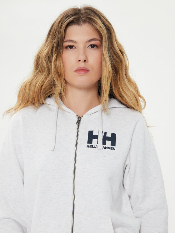 Helly Hansen Sweatshirt W Hh Logo Full Zip Hoodie 2.0 34461 Blanc Regular Fit Modivo