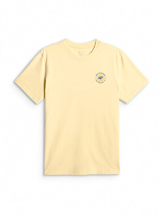4F 4F T-Shirt CATCH THE WAVE Żółty jasny Regular Fit