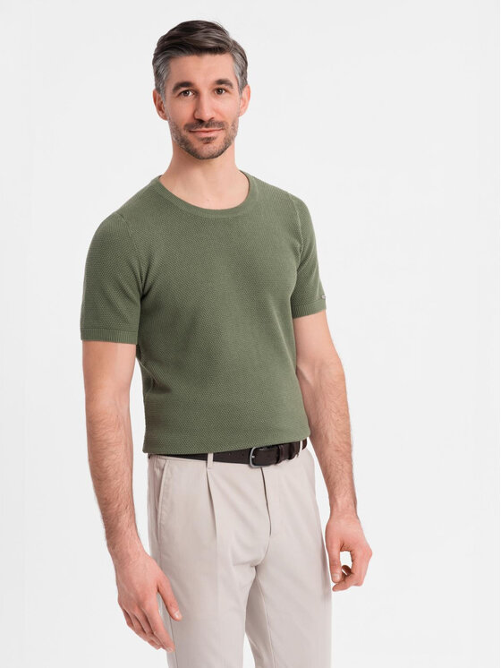 Ombre Ombre T-Shirt OM-TSCT-0244 Khaki Regular Fit