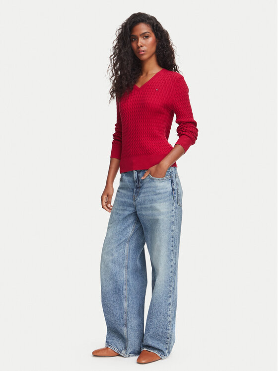 Tommy Hilfiger Tommy Hilfiger Sveter WW0WW44987 Červená Regular Fit