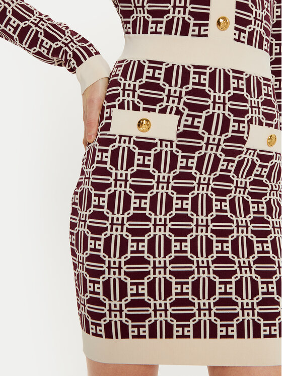 Elisabetta Franchi Elisabetta Franchi Rochie tricotată AM-31B-47E2-V440 Vișiniu Slim Fit