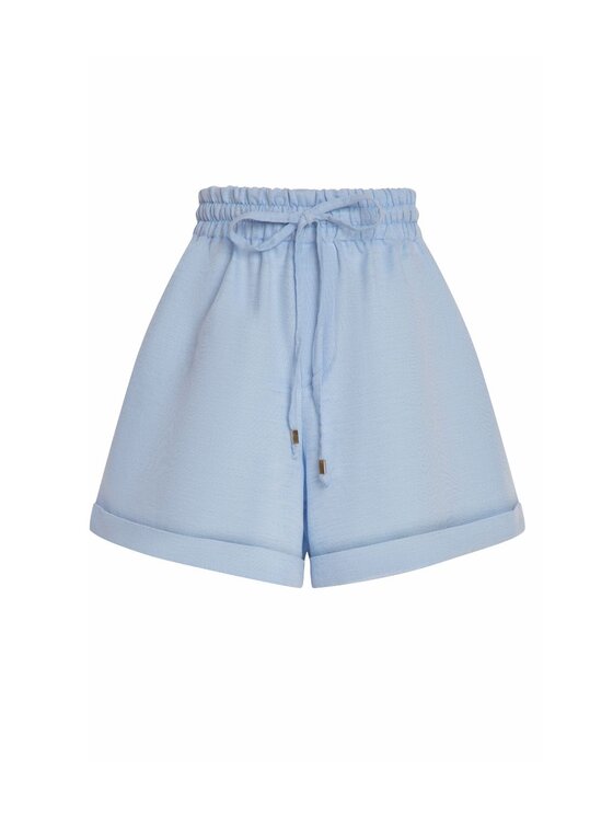 Sidro Sidro Szorty materiałowe szorty lniane Niebieski Comfortable Fit