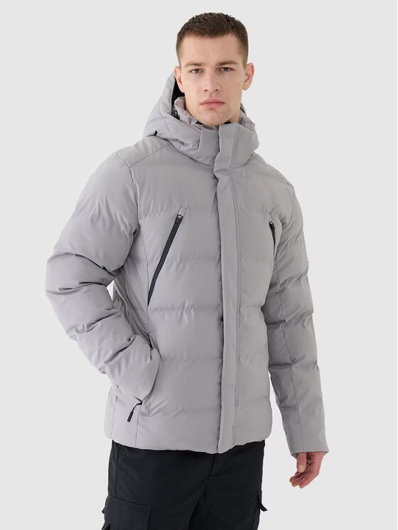 4F 4F Kurtka puchowa 4FWAW24TDJAM512-25S Szary Regular Fit