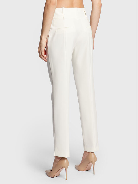 Marciano Guess Marciano Guess Hlače iz tkanine 1BGB11 9653Z Bela Slim Fit