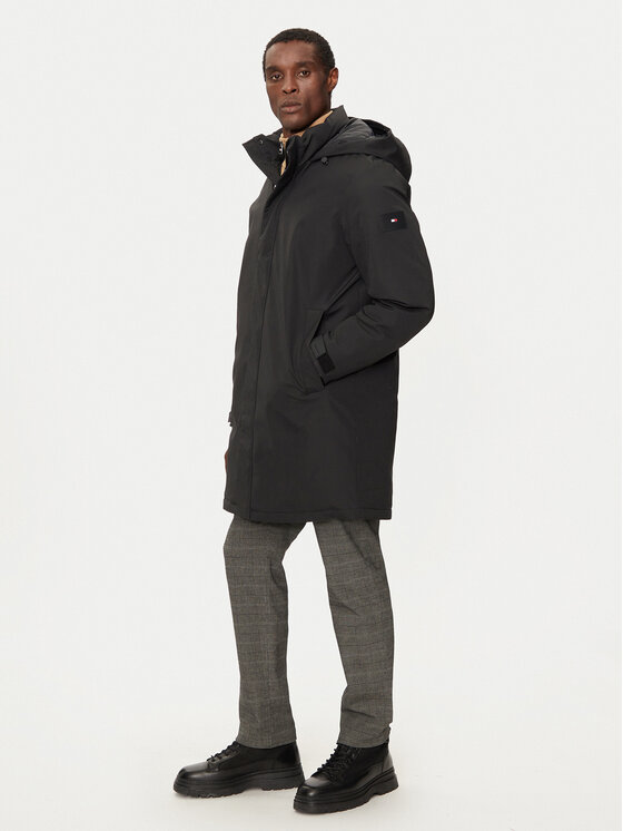 Tommy Hilfiger Parka MW0MW37369 Nero Regular Fit Modivo