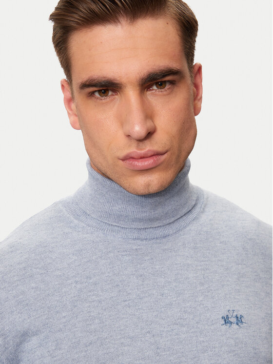 La Martina La Martina Rollkragenpullover ZMS019 YW091 Blau Regular Fit
