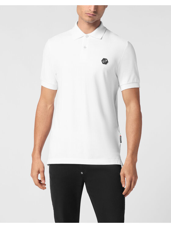 PHILIPP PLEIN PHILIPP PLEIN Polo 21069 Biały Slim Fit