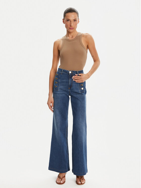ViCOLO ViCOLO Džínsy DD5078 Modrá Wide Leg