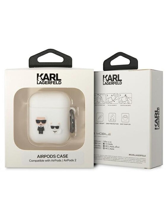 KARL LAGERFELD KARL LAGERFELD Etui na słuchawki AirPods 1/2 Biały
