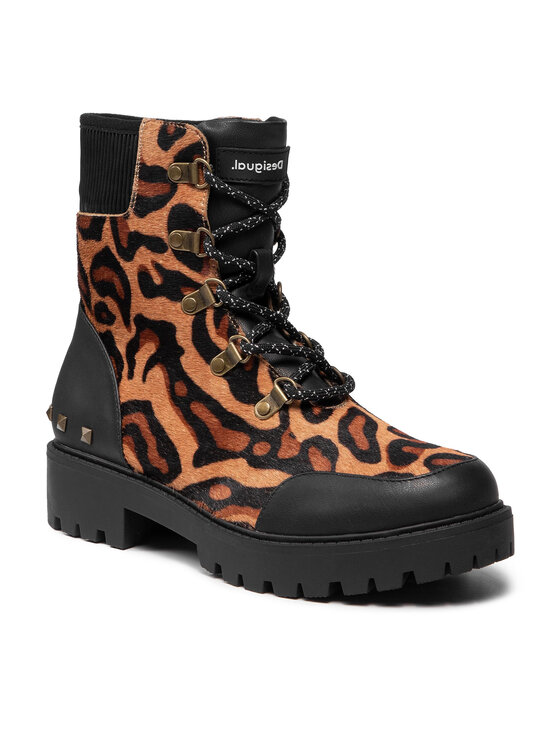 Desigual Desigual Stiefeletten Shoes Biker Leopard 21WSTL02 Braun