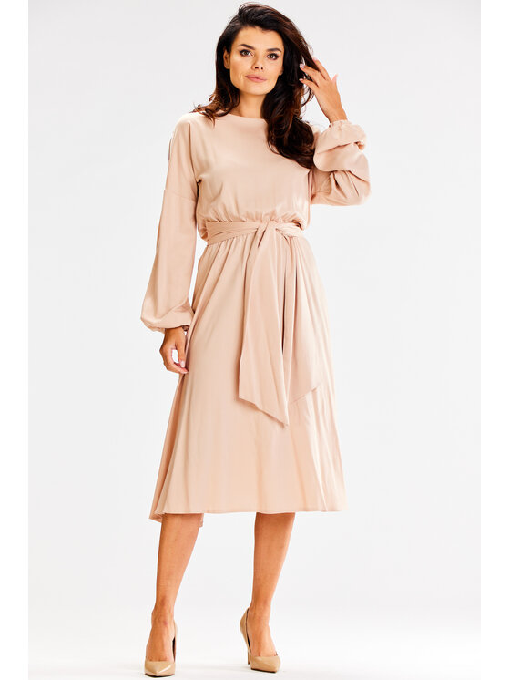 Awama Awama Vestito estivo A602 Beige Basic Fit