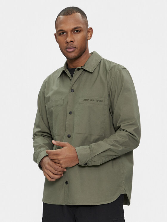 Calvin Klein Jeans Hemd Relaxed Shirt J30J324612 Grün Relaxed Fit 