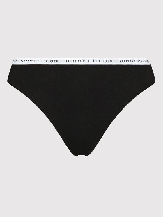 Tommy Hilfiger Tommy Hilfiger Sada 3 kusů string kalhotek UW0UW02829 Černá