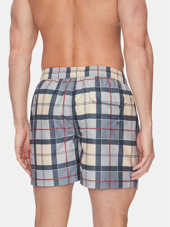 Barbour Barbour Szorty kąpielowe Staple Tartan MSW0065TN31 Szary Regular Fit