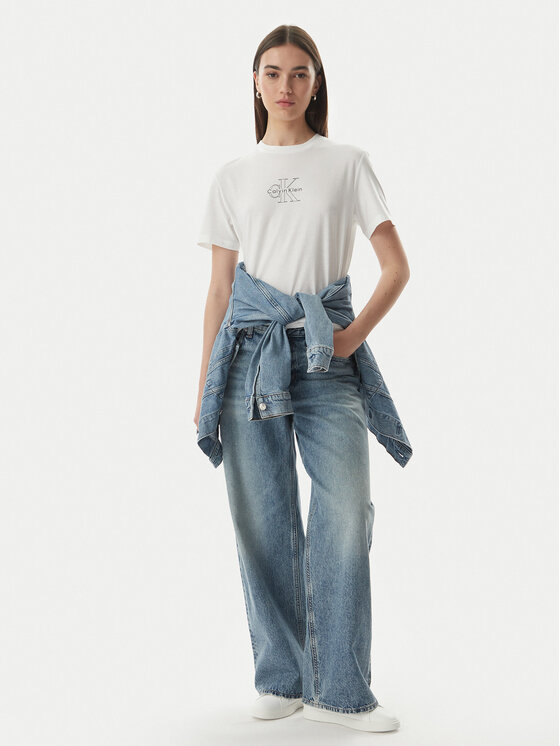 Calvin Klein Jeans Calvin Klein Jeans Póló LV047G831G Fehér Regular Fit