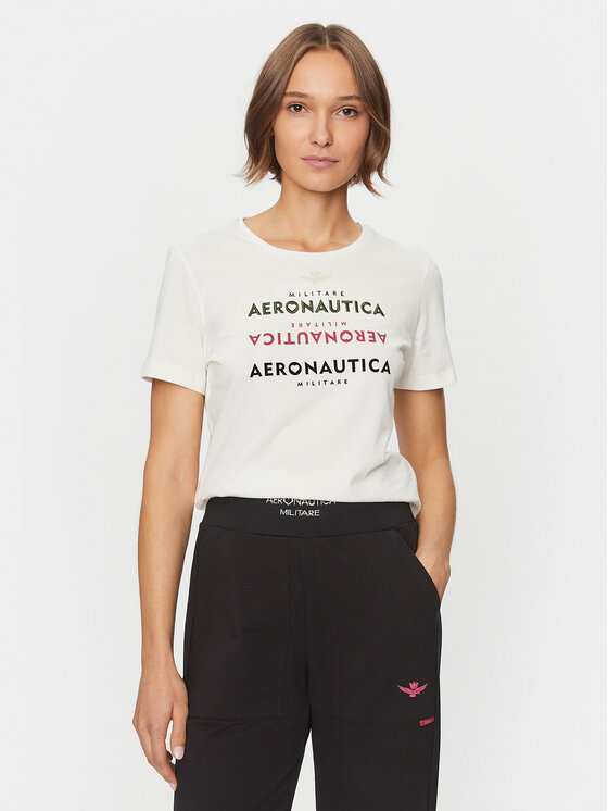 Aeronautica Militare Tricou 232TS2165DJ496 Alb Regular Fit