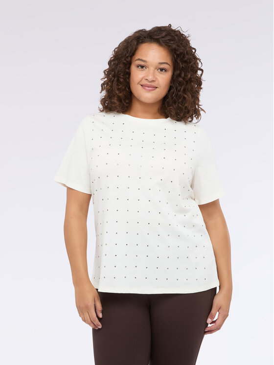 Fiorella Rubino Fiorella Rubino T-Shirt G03FL008876N011 Biały Regular Fit