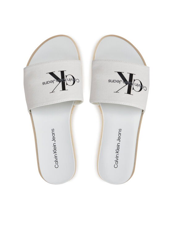 Calvin Klein Jeans Calvin Klein Jeans Nazouváky Flatform Sandal Met YW0YW01036 Écru