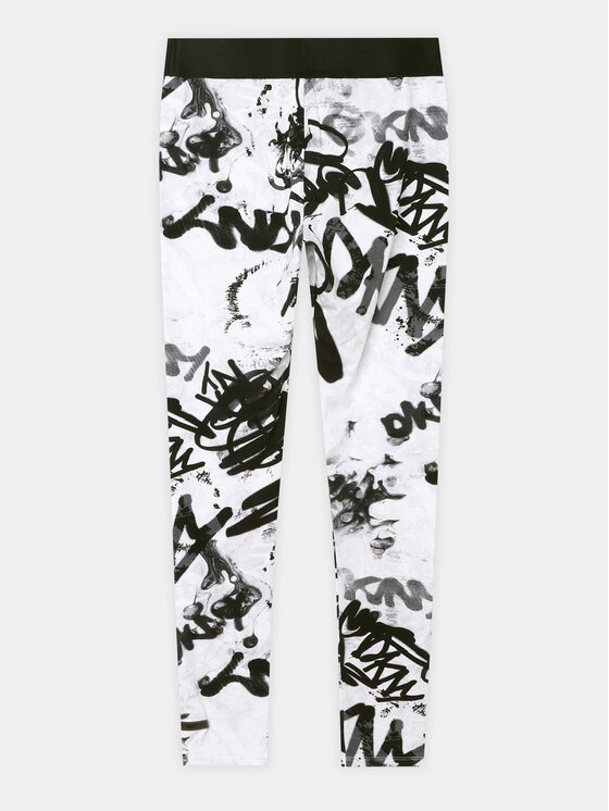 DKNY DKNY Legginsy D34B06 D Biały Slim Fit