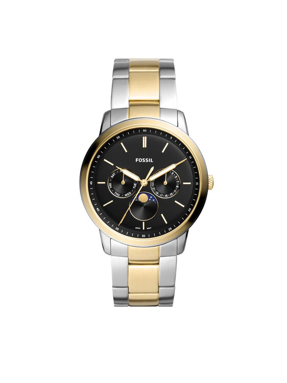 Fossil Fossil Ρολόι Neutra Moonphase Multifunction Two-Tone FS5906 Ασημί