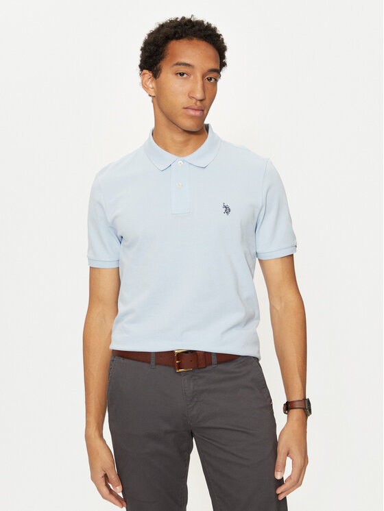 U.S. Polo Assn. U.S. Polo Assn. Тениска с яка и копчета MUP3312 Светлосиньо Regular Fit