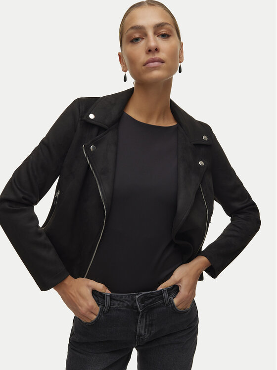 Vero Moda Vero Moda Куртка зі штучної шкіри Jose 10300938 Чорний Regular Fit