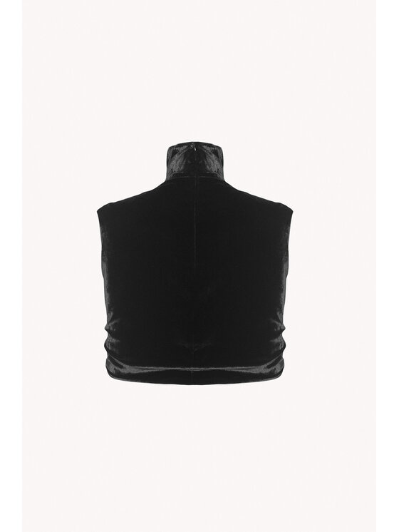 EPUZER EPUZER Top Velvet Czarny Standard Fit