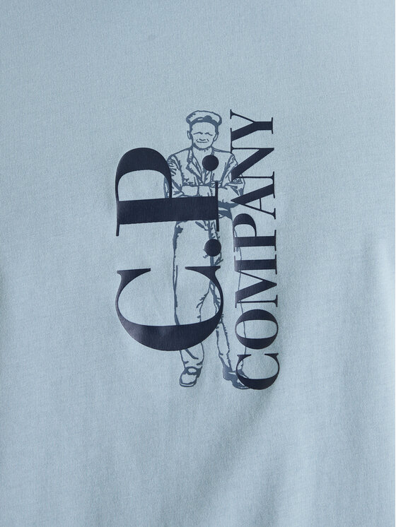 C.P. Company C.P. Company Tricou 20CMTS084A005100W Albastru celest Regular Fit