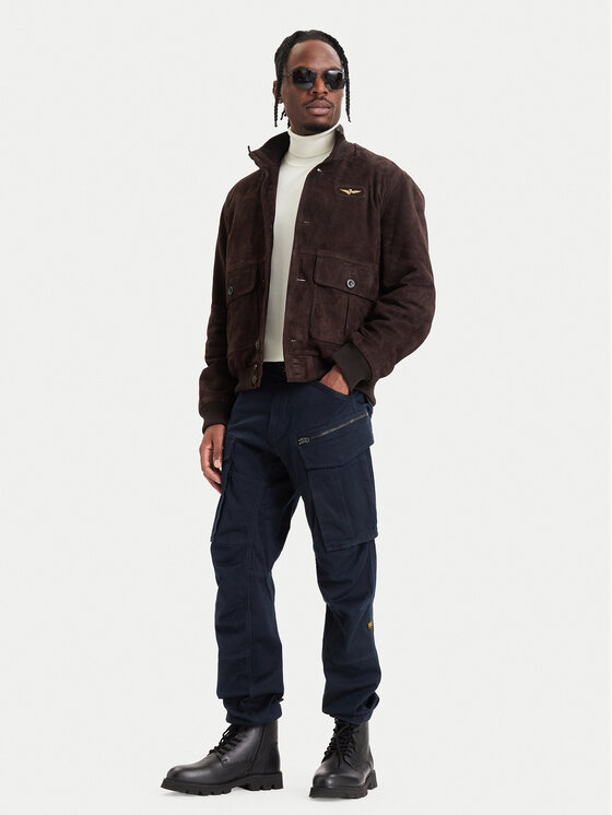 Aeronautica Militare Aeronautica Militare Geacă de piele 262PN0965UPL00327 Maro Regular Fit