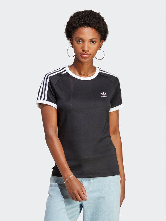 adidas Tricou adicolor Classics 3-Stripes IB7438 Negru Slim Fit