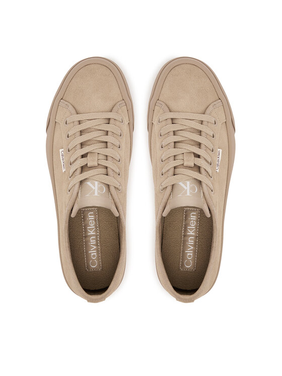 Calvin Klein Calvin Klein Снікерcи Vulc Flatf Lace Up Sue/Wl Ck YW0YW02000 Бежевий