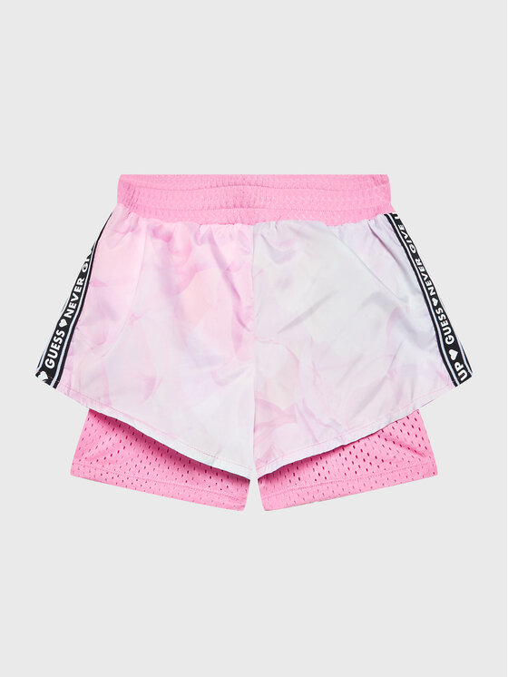 Guess Pantaloni scurți sport J3RD00 WDGX0 Roz Regular Fit