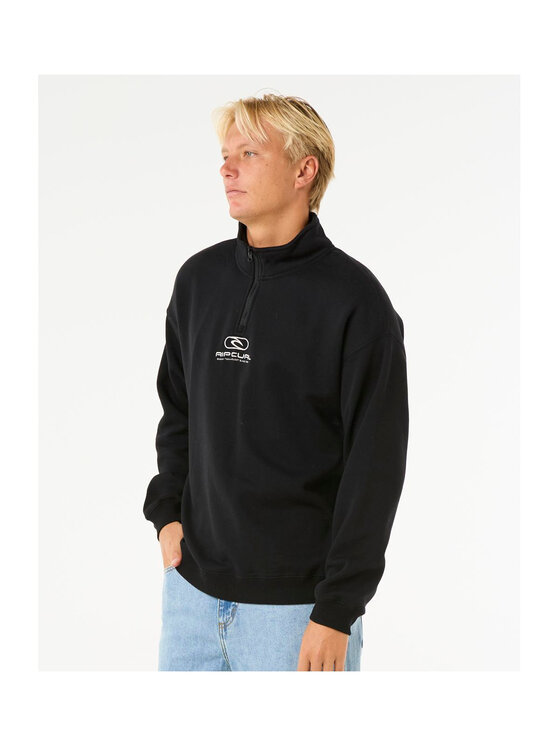 Rip Curl Rip Curl Bluza Pill Icon 1/4 Zip Crew Czarny Relaxed Fit