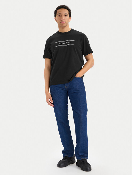 Calvin Klein Calvin Klein Тишърт SS 20s EU LV04LG813G Черен Regular Fit