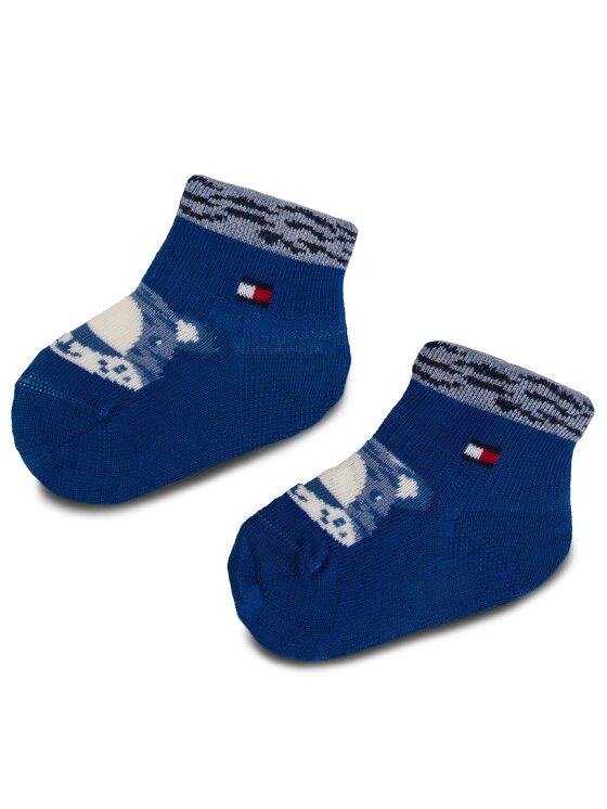 Tommy Hilfiger Tommy Hilfiger Set di 3 paia di calzini lunghi da bambini 395006001 Blu scuro
