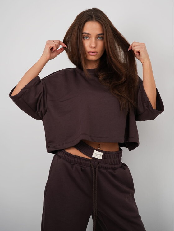 MissDenim MissDenim T-Shirt Crop Top Czarny Oversize