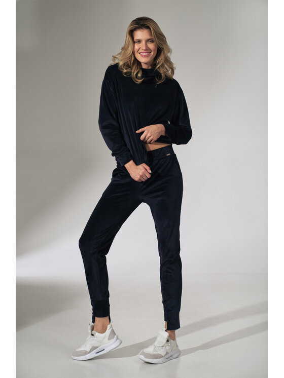 FIGL FIGLFIGL Pantaloni da donna M746 Blu scuro Regular Fit