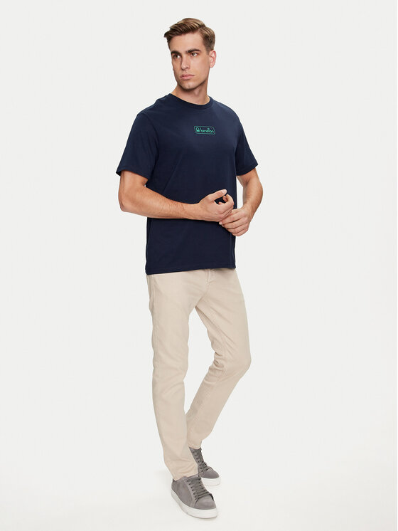 United Colors Of Benetton United Colors Of Benetton T-särk 3I1XU1096 Tumesinine Regular Fit