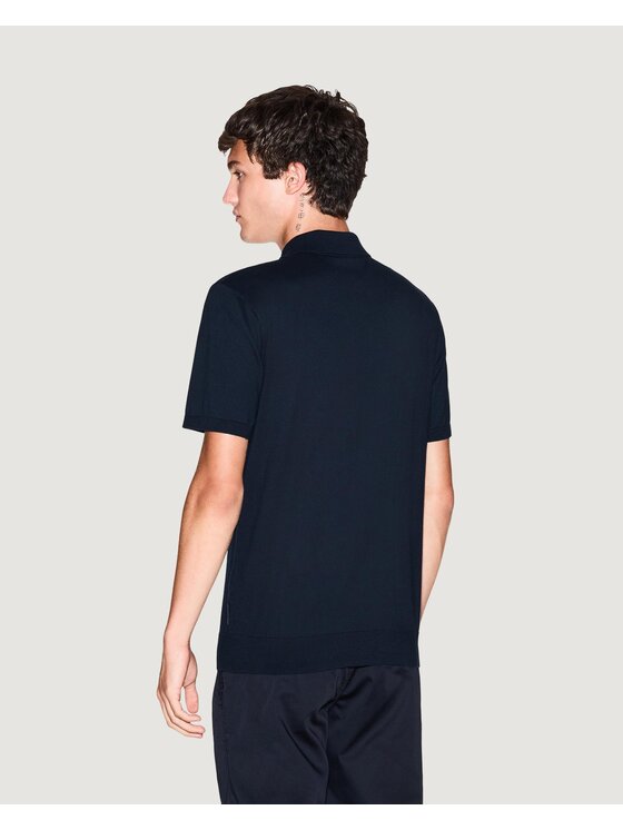 Armani Exchange Armani Exchange Polo KNIT Niebieski Casual Fit