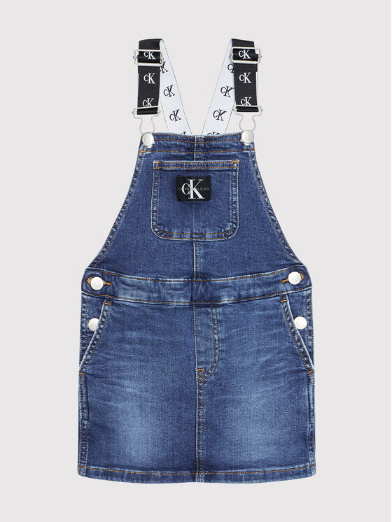 Calvin Klein Jeans Rochie de zi Denim Dungaree IG0IG01205 Bleumarin Regular Fit