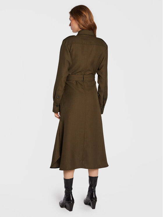 Victoria Victoria Beckham Victoria Victoria Beckham Haljina košulja 1322WDR003876B Kaki Regular Fit