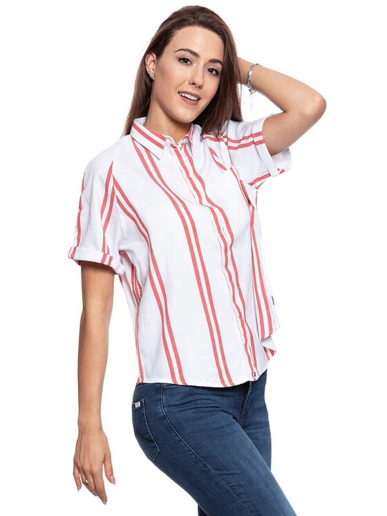 Wrangler Wrangler Koszula RAGLAN SS SHIRT Czerwony Regular Fit