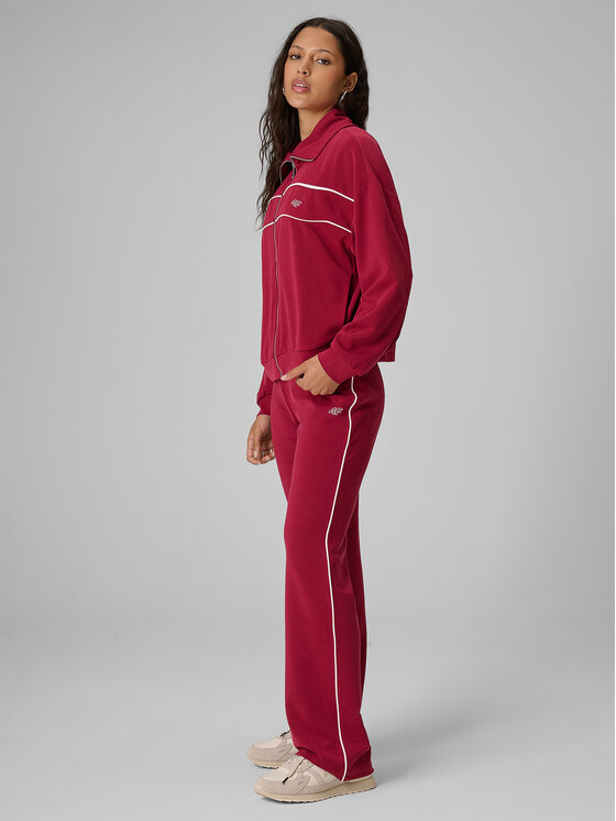 4F 4F Spodnie dresowe COURT SOCIETY Bordowy Slim Fit