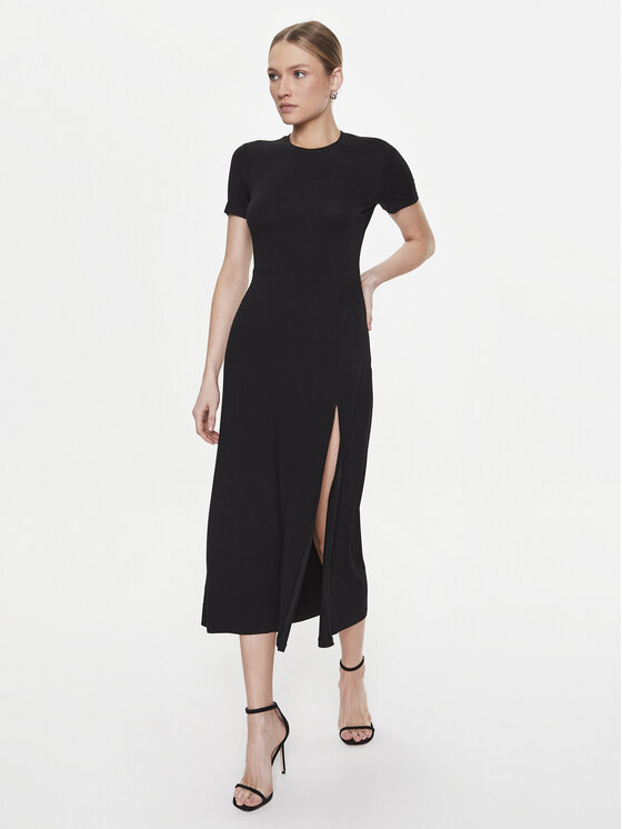 Simple Rochie de zi SUD001 Negru Regular Fit