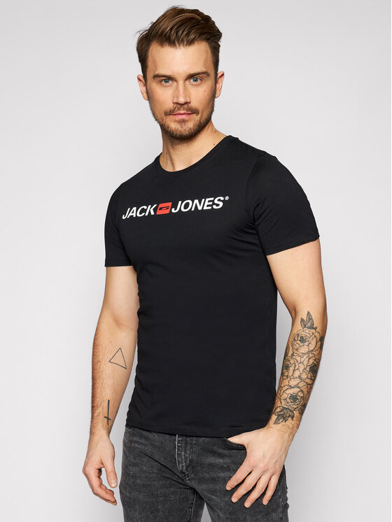 Jack&Jones T-krekls Jjecorp Logo 12137126 Melns Slim Fit