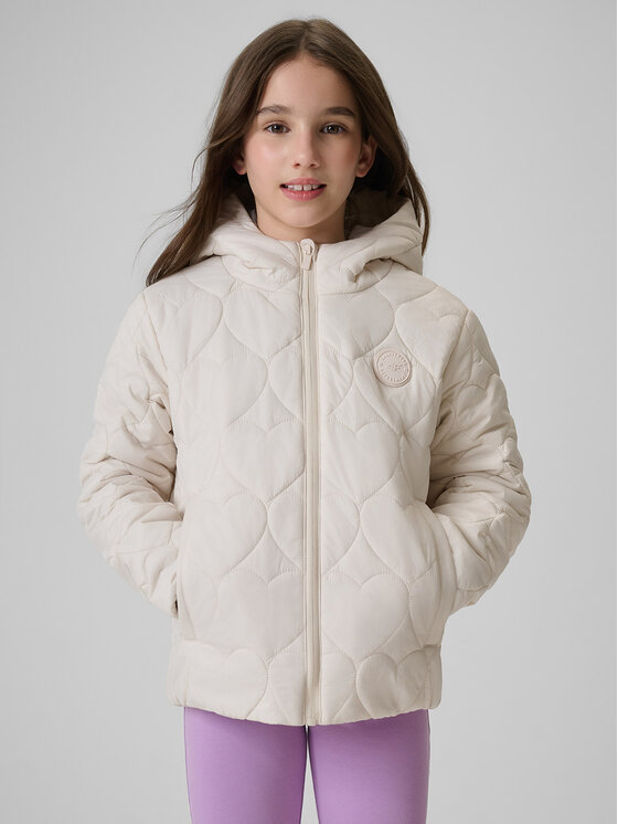 4F 4F Kurtka puchowa OUTERWEAR Kremowy Regular Fit