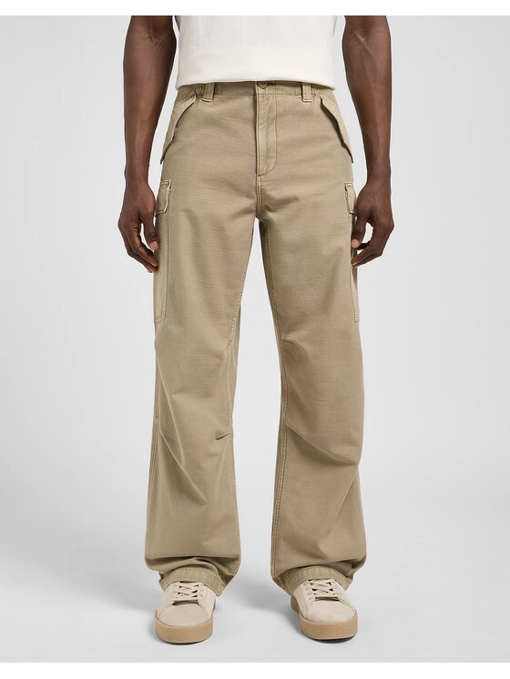 Lee Lee Pantaloni di tessuto Parachute Cargo Kansas Beige Straight Fit