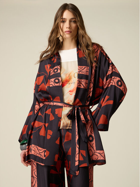 Oltre Oltre Kimono R001E000125N0Z3 Nero Baggy Fit