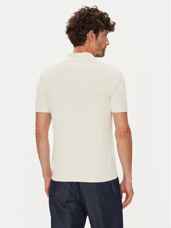 Tommy Hilfiger Tommy Hilfiger Тениска с яка и копчета MW0MW40701 Бежов Regular Fit